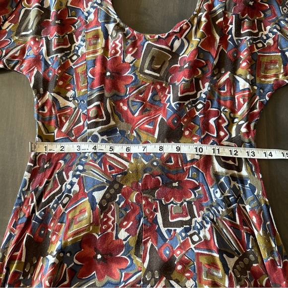 Vintage All That Jazz Print Scoop Neck Maxi Dress - Picture 10 of 12